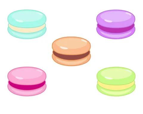 Macaroon set. Macaroon cakes of different colors - vector set of sweets. Stock-Illustration