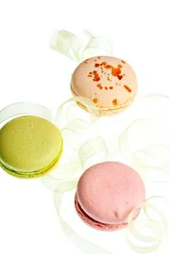 Macaroon sweets isolated  background Stock Photos