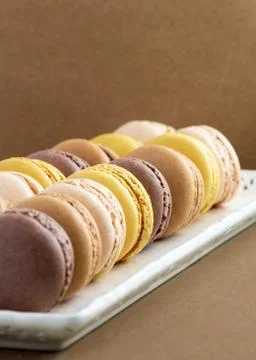 Macaroon on a tray Stock Photos