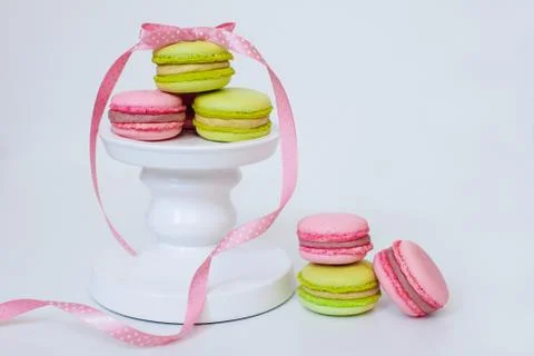 Macaroon on a white pedestal Foto stock