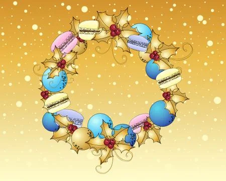 Macaroon wreath Illustrazione stock