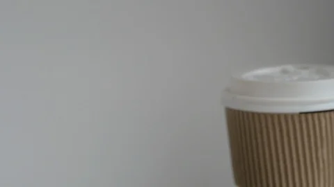 Macaroons and coffee in white paper cup Stock Footage 114027882