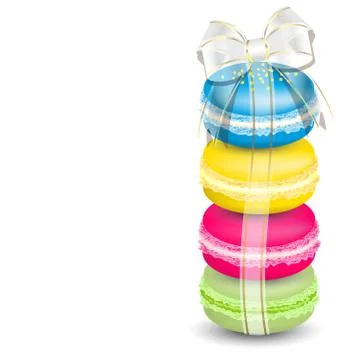 Macaroons and ribbon Stock Illustration