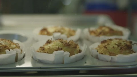 Macaroons in a bakery case Stock Footage 114131983