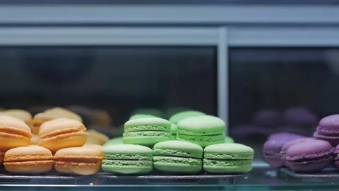 Macaroons Bakery Closeup Stock Footage 141392198