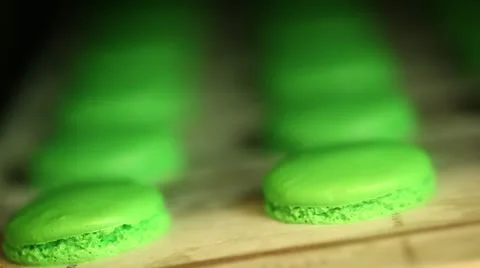 Macaroons baking pan right Video stock 11473180