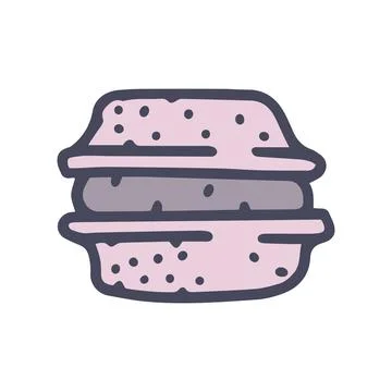 Macaroons color vector doodle simple icon design Stockillustratie