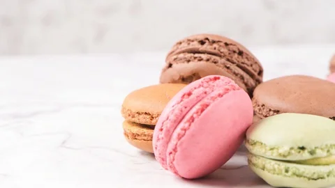 Macaroons cookies dessert Stock Footage 91517917