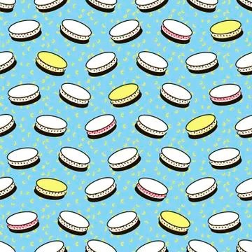 Macaroons for design background. Trendy geometric elements memphis style. Illustrazione stock