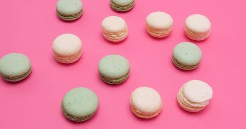 Macaroons in different colors Stock Footage 102788533