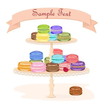 Macaroons on a display stand Stock-Illustration