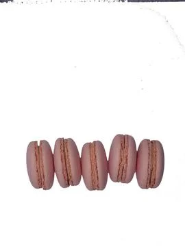 Macaroons in a horizontal row Stock Photos