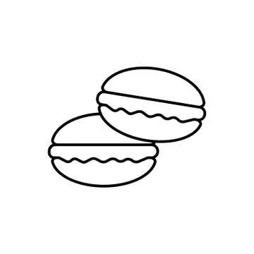 Macaroons icon element of bakery icon for mobile concept and web apps. Thin l Stock Illustration