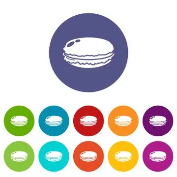 Macaroons icon, simple black style Illustrazione stock