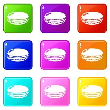 Macaroons icon, simple black style Illustrazione stock