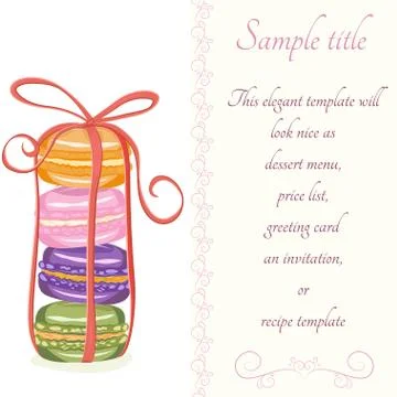 Macaroons invitation card template Stock-Illustration