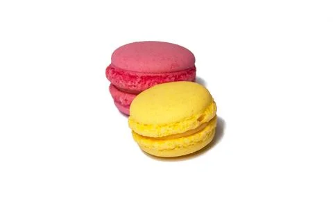 Macaroons isolated on the white background Stock Photos