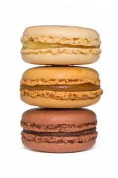 Macaroons isolated on white Foto stock