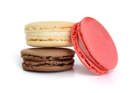 Macaroons isolated on a white Stock Photos