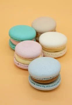 Macaroons on a light background. Stock Photos