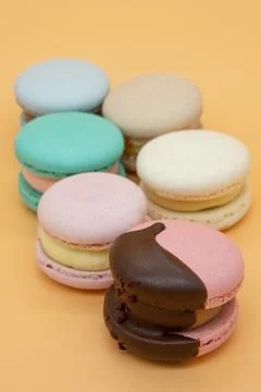Macaroons on a light background. Stock Photos