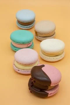 Macaroons on a light background. Stock Photos