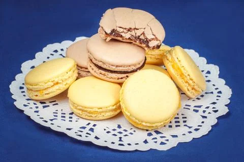 Macaroons many Stock Photos