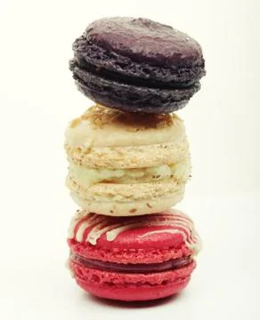Macaroons over white background Stock Photos
