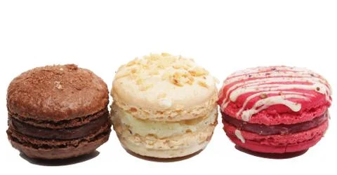 Macaroons over white background Stock Photos