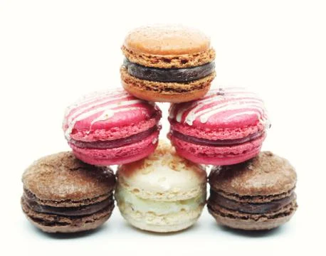 Macaroons over white background Fotos Stock