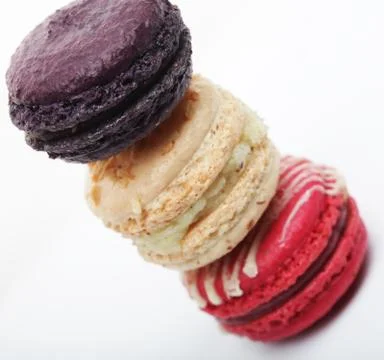 Macaroons over white background Fotos Stock