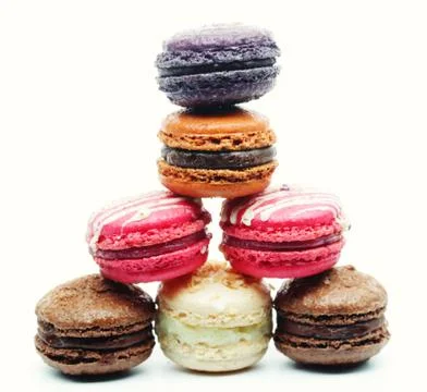 Macaroons over white background Fotos Stock