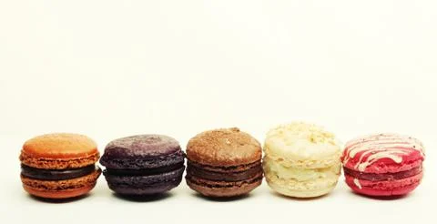 Macaroons over white background Fotos Stock