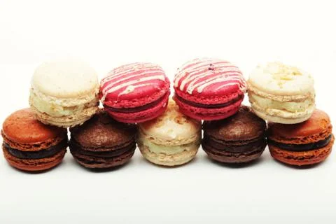 Macaroons over white background Fotos Stock