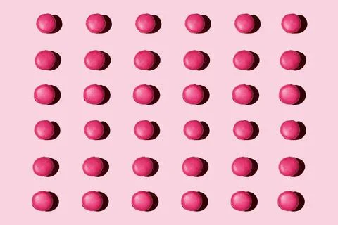 Macaroons pattern color matching objects and background Stock Photos