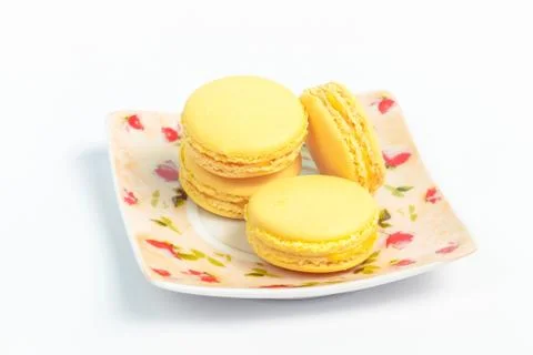 Macaroons plate Stock Photos
