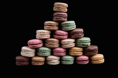 Macaroons pyramid Stock Photos
