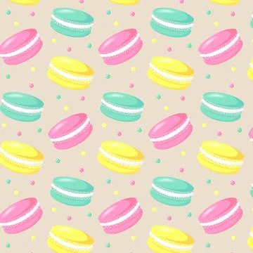 Macaroons seamless pattern. Stock Illustration
