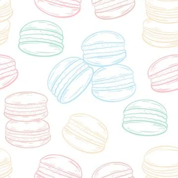 Macaroons seamless pattern, vector illustration. イラスト素材