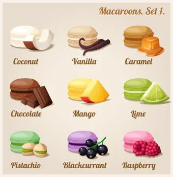 Macaroons. Set  Stock Illustration