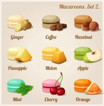 Macaroons. Set Stock Illustration