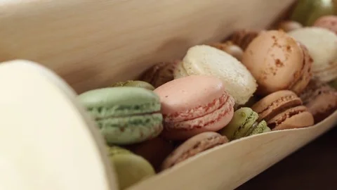 Macaroons in slow motion Stock Footage 81987624