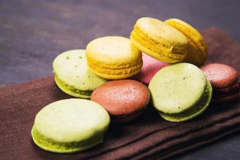 Macaroons in studio Stock Photos