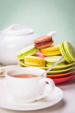 Macaroons in studio Stock Photos