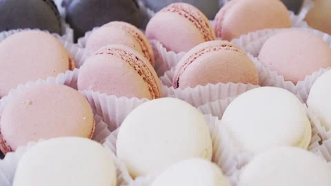 Macaroons. Sweet dessert Stock Footage 286843398