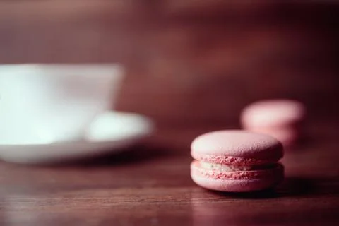 Macaroons on table Stock Photos