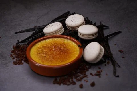 Macaroons on a table Stock Photos