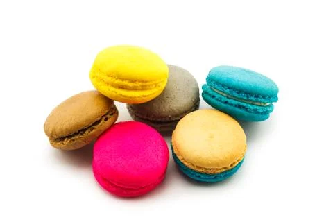 Macaroons on white background Foto stock