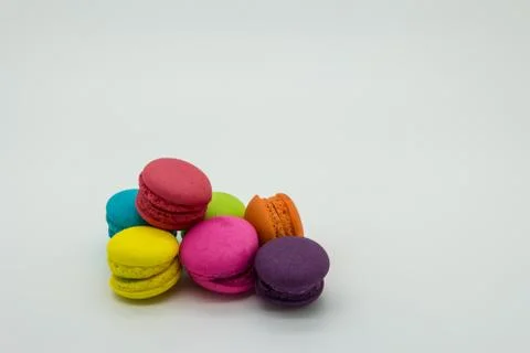 Macaroons on white background Stock Photos
