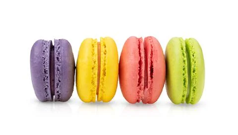 Macaroons on white background Stock Photos